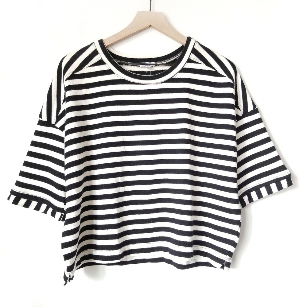 Splendid striped short sleeve sweater shirt - size M